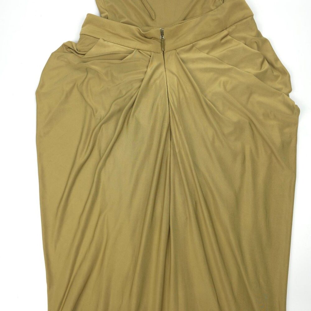 HOUSE OF CB Vittoria Draped Halter Maxi Dress Olive Romantic Svelte Goddess Boho - Picture 10 of 15